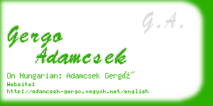 gergo adamcsek business card